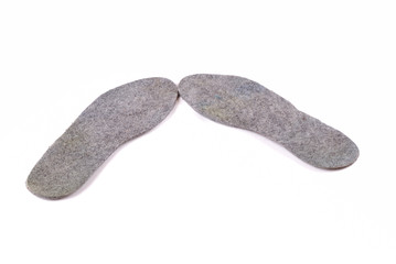 Warm grey woollen insoles for footwear