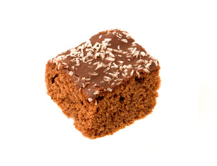 Delicious cake isolated on white.