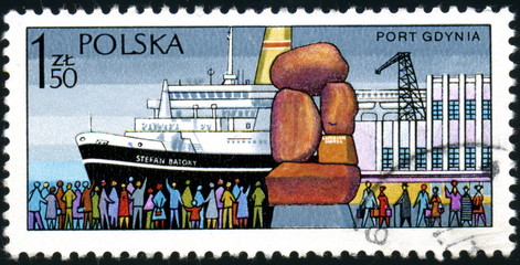 Polska. port Gdynia. Timbre postal.