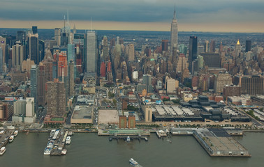 Skyline New York from helicopter