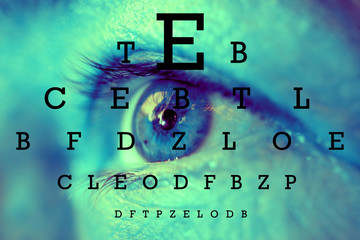 an eye with test vision chart