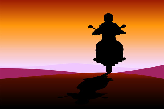motociclista al tramonto 2
