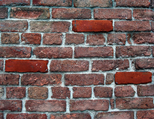 old wall with orange bricks