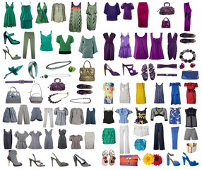 collection internet icons of clothes from white background
