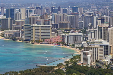 Obraz premium Skyscrapers by the beach