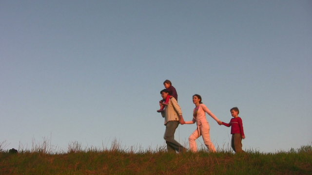 walking family