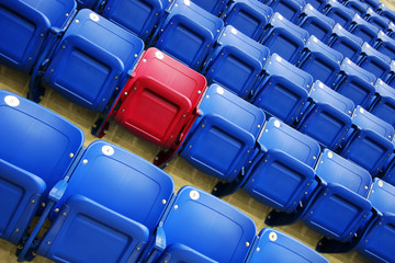 Fototapeta premium Theatrical seating and your seat stands out from the crowd