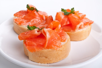 sandwiches with smoked salmon.