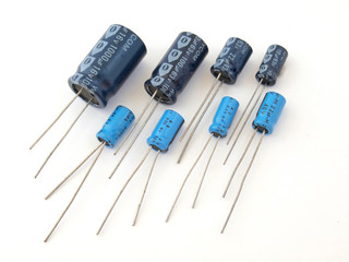 Assorted capacitors.
