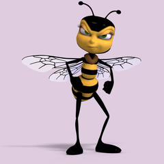 very sweet render of a honey bee in yellow and black with Clippi