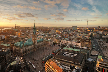 Hamburg panorama - obrazy, fototapety, plakaty