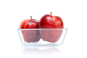 apples in glass bow