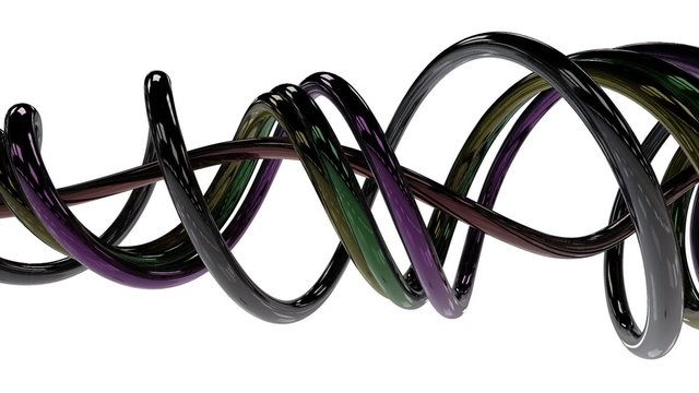 Shiny cables against white,loop,Alpha included