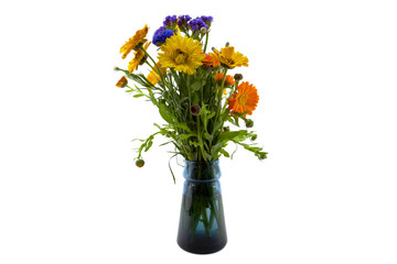 Bouquet in a blue vase