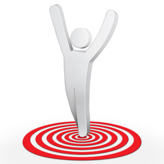 3d character man succeed to the target