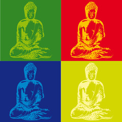 Panele Szklane Podświetlane  Popart Budda