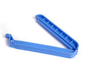 Blue Clip for food Bags on white background