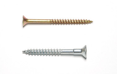 Silver and gold screw.