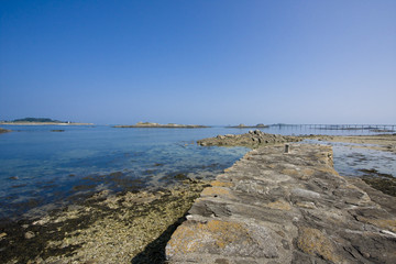 a part of coastline in roscoff, brittany