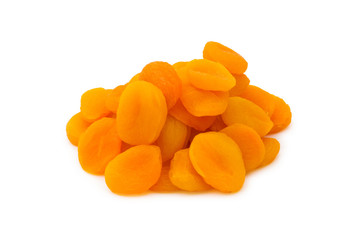 Dry aprocots isolated on the white background