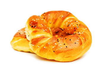 Doughnuts with poppy-seeds isolated on the white