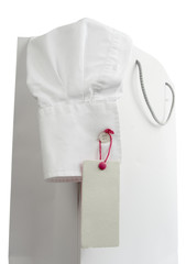 shopping bag and shirt with price label