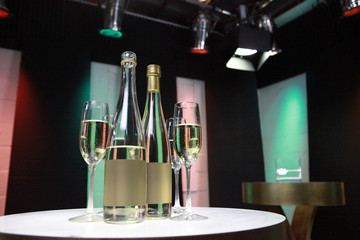 White wine in nightclub you can label yourself