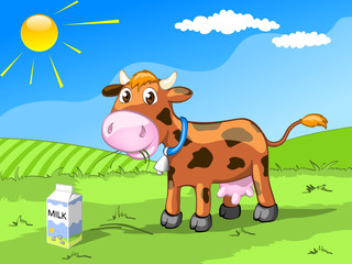 brown cow on the meadow