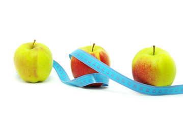 apple and measuring tape