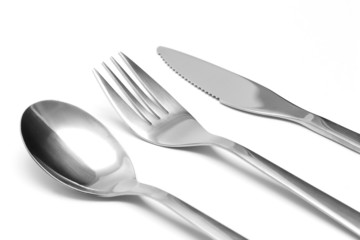 fork, knife and spoon
