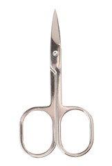 Stainless nail scissors isolated on white with clipping path