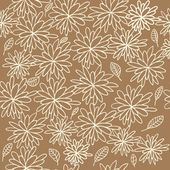 warm colored floral seamless pattern