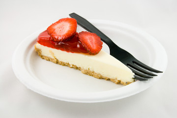 Strawberry Cheesecake with Fork
