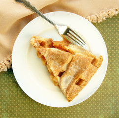 Serving of Apple Pie with Lattice Top