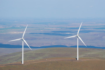 Wind turbines above the valley
