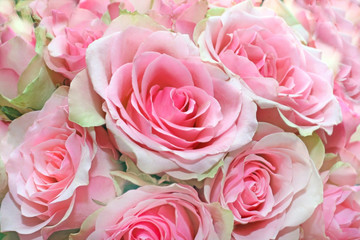 Fresh bouquet of  pink roses