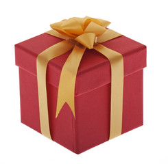 Geschenk, Schachtel mit Schmuckband