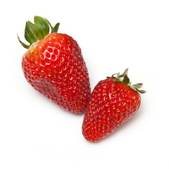 Strawberries isolated on a white background.