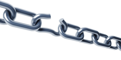 Obraz premium broken chain isolated 3d rendering