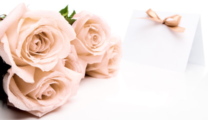 Fototapeta premium Roses and invitation card