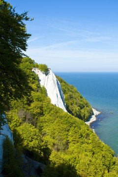 Chalk cliff on the island of Ruegen, Baltic Sea, Germany