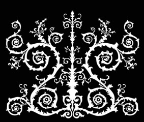 white curled symmetric design