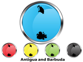 Glossy vector map button of Antigua and Barbuda