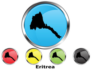 Glossy vector map button of Eritrea