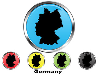 Obraz premium Glossy vector map button of Germany
