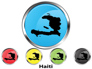 Glossy vector map button of Haiti
