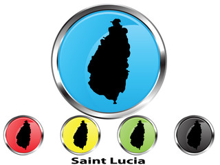 Glossy vector map button of Saint Lucia