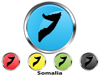 Glossy vector map button of Somalia