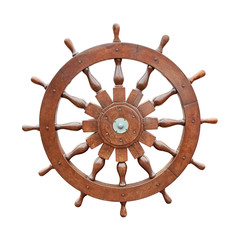 Steering wheel of sailing boat cutout © Valerii Kaliuzhnyi