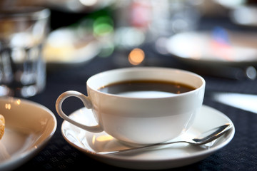Cup of americano, shallow focus